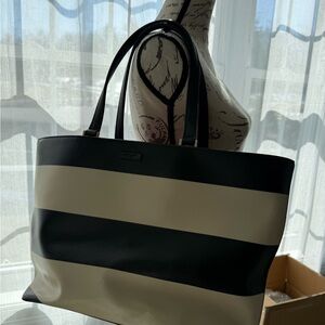Kate Spade Striped Black and Cream Tote Bag